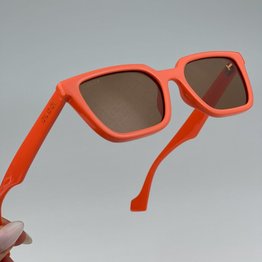 Gucci GG1539S 004 BRAND NEW Sunglasses Orange Brown Unisex Rectangle - Picture 6 of 12